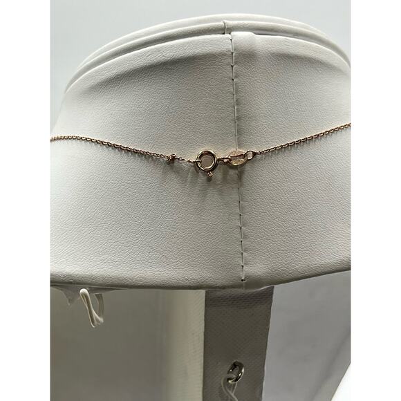 BSI Italy 925 Sterling Vermeil Open Lotus Chain Necklace 16” - Picture 6 of 8